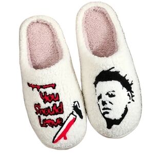 Michael Myers Plush White Slippers